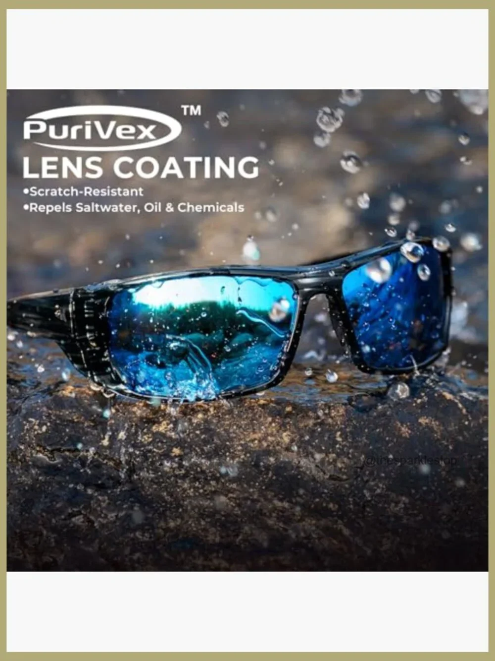 Polarized Sport Sunglasses with PuriVex Lens Coating Wrap Design UV 400